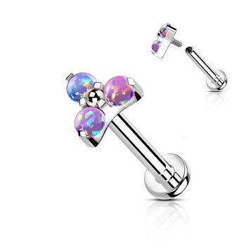 Piercing Labret REGINA en Titane et Opale 3