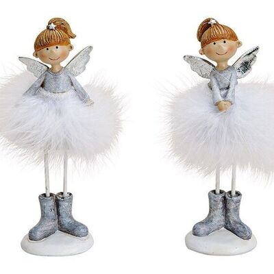 Angel with feather skirt made of poly