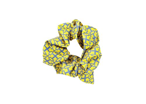 NSAA Silk Scrunchie (Blue on Yellow)