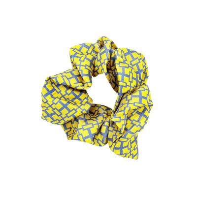 NSAA Silk Scrunchie (Blue on Yellow)