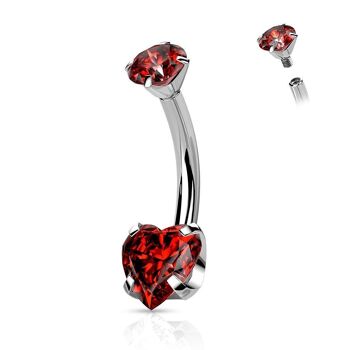 Piercing Nombril KECIA en Titane et Zirconium 33