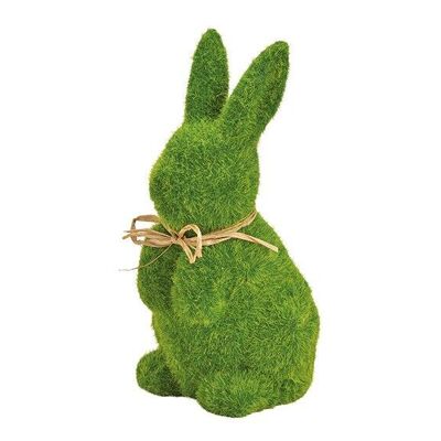 Bunny flocked from clay green (W / H / D) 11x19x9cm
