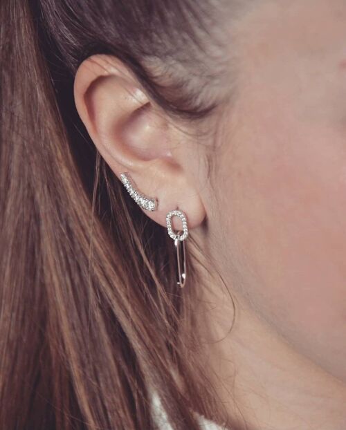 Boucles d'Oreilles LIBERTY en Argent et Zirconium