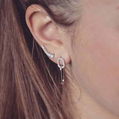 LIBERTY Earrings in Silver and Zirconium
