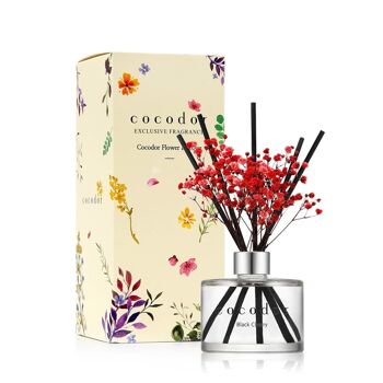 Cocodor diffuseur de fleurs rouges 200 ml - Parfum Cerise noire 1