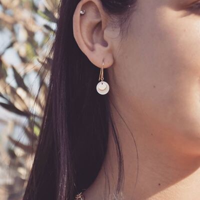 PAUA Earrings in Gold Plated and Mother-of-Pearl