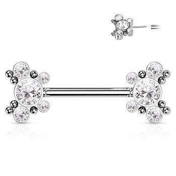 Piercing Téton MACHA en Acier et Zirconium 13