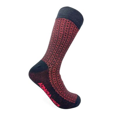 NSAA-Socken aus gekämmter Baumwolle (Rot auf Schwarz)