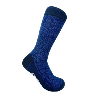 Chaussettes en coton peigné NSAA (bleu sur noir)