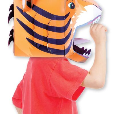 Tiger 3D Mask Card Craft - make your own head mask craft kit