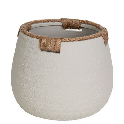 VASO IN CERAMICA CON CORDA 24X24X19CM HM22407