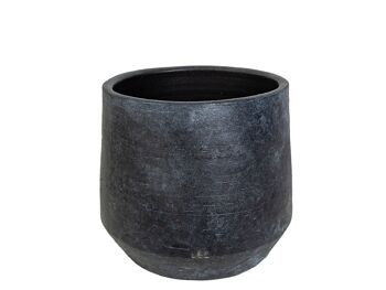 COUVERCLE-POT CERAMIQUE GRIS PATINE 23X23X22CM HM31119