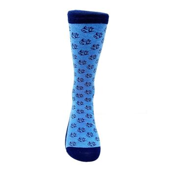 Chaussettes en coton peigné Ti Koro Nko Agyina (marine sur bleu ciel) 2