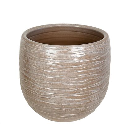 BEIGE CERAMIC POT COVER 23X23X23CM HM31124