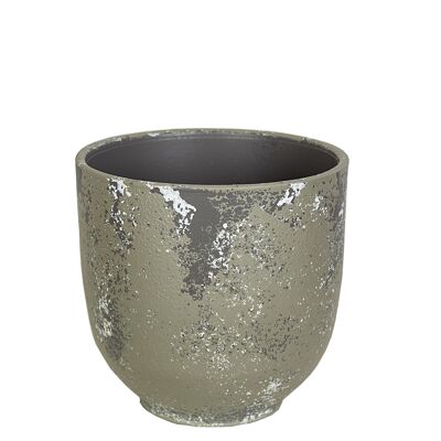 COUVERCLE-POT CÉRAMIQUE GRIS ANTIQUE 20X20X20CM HM31135