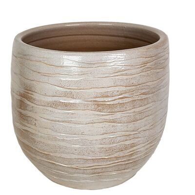 COPERCHIO VASO CERAMICA BEIGE 27X27X26CM HM31139