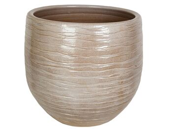 COUVERCLE-POT CERAMIQUE BEIGE 30X30X30CM HM31140