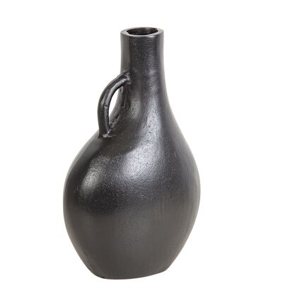 BLACK ALUMINUM HANDLE VASE HM33700