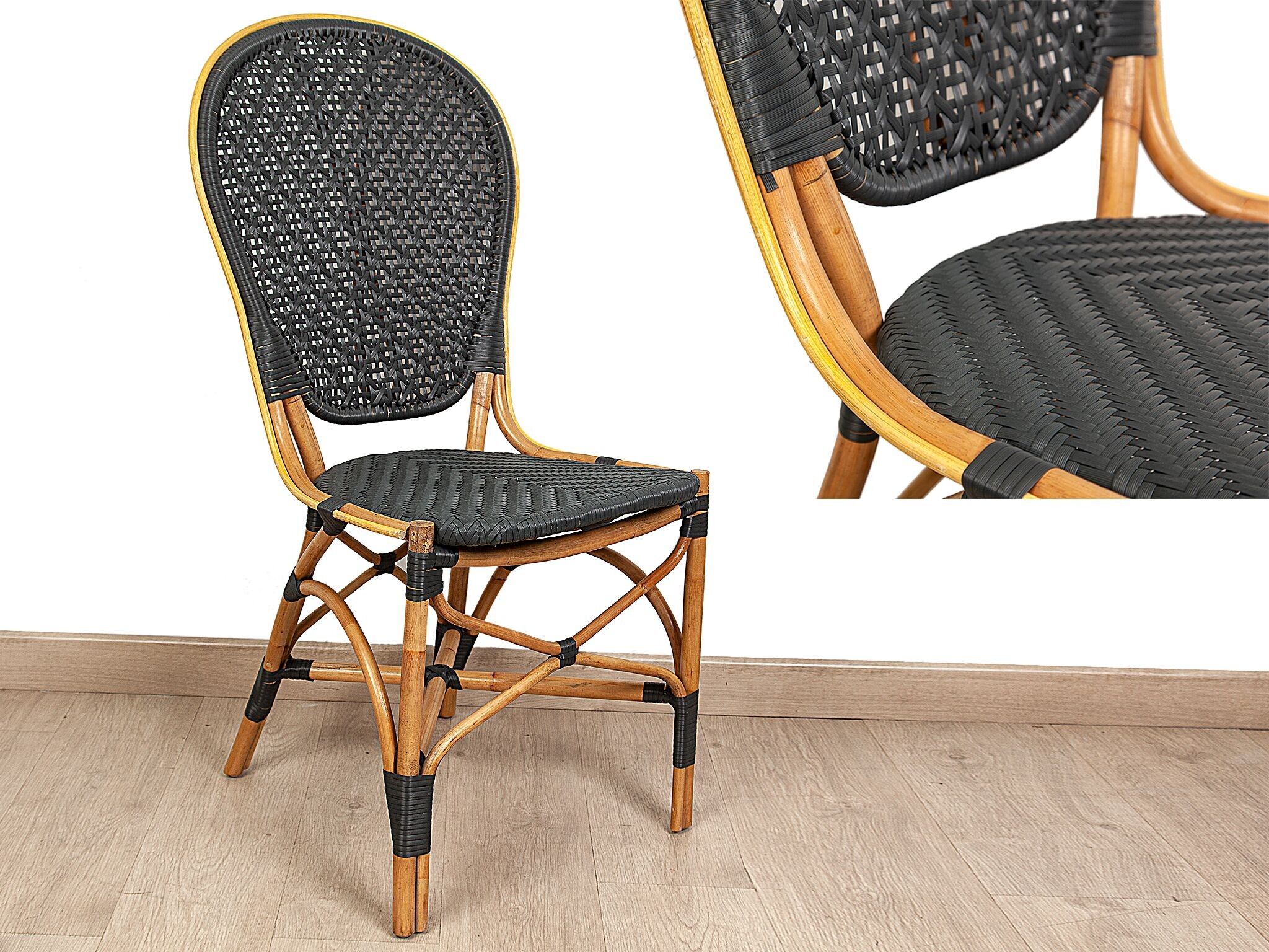 CHAISE NOIR/ROTIN/BAMBOU NATUREL HM4723571