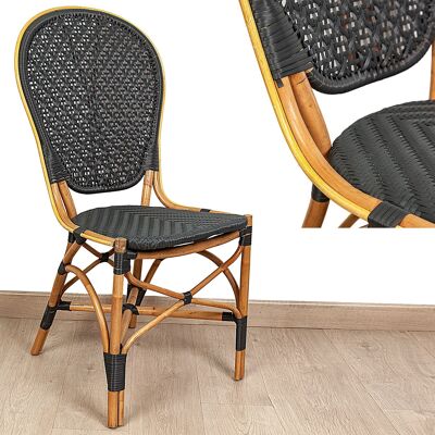 BLACK/NATURAL RATTAN/BAMBOO CHAIR HM4723571