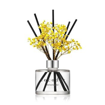 Cocodor Diffuseur de fleurs jaunes 200 ml - Parfum Vanille et bois de Santal 2