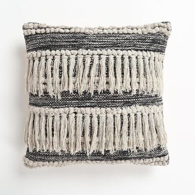 Tufted & Fringed Cotton cushion cover