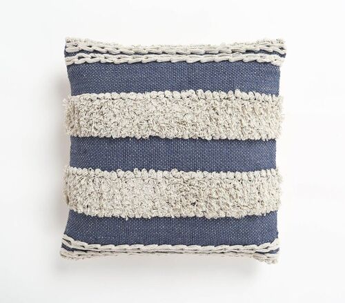 Tufted & Striped Cotton cushion cover