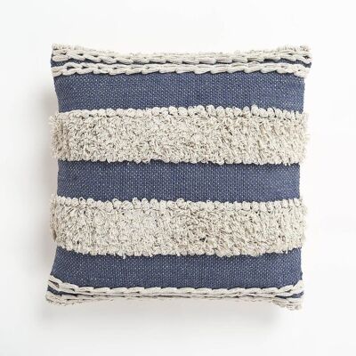 Tufted & Striped Cotton cushion cover