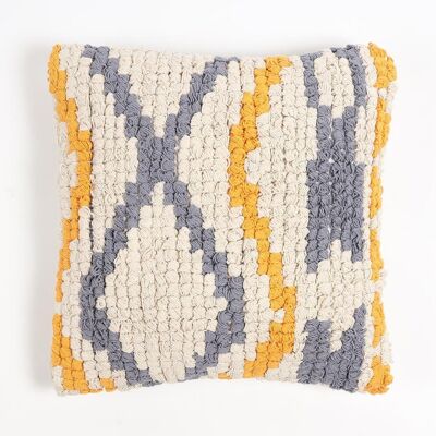 Embroidered Cotton Geometric Cushion Cover
