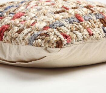 Housse de coussin stylisée en coton et jute à armure toile 7