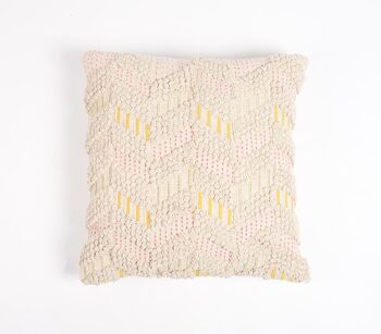 Housse de coussin en coton tissé et brodé