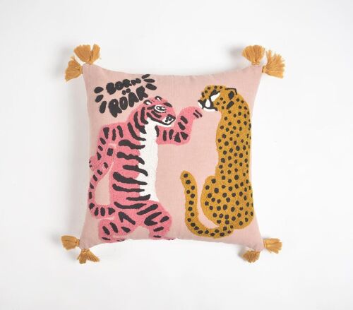 Pink Panther & Cheetah Cushion Cover