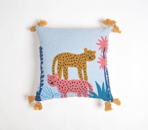Jungle Panthers Cotton Cushion Cover