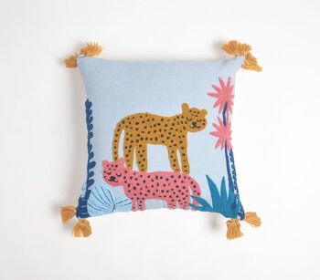 Housse de coussin en coton Panthères de la Jungle 1