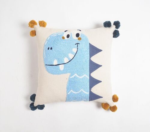 Turquoise Dinosaur Cotton Cushion Cover