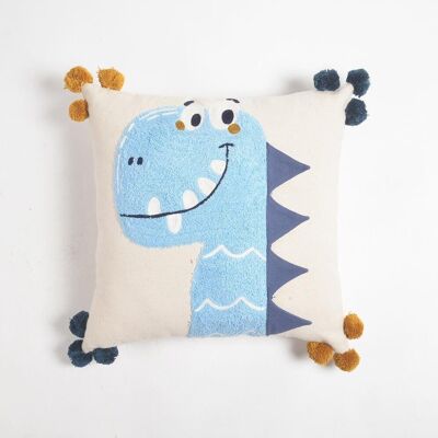 Turquoise Dinosaur Cotton Cushion Cover
