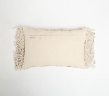 Housse de coussin lombaire à franges et perles en macramé 4