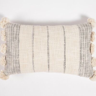 Pastel Textured Cotton Lumbar Cushion Cover