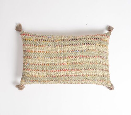 Khaki Striped Lumbar Cushion cover