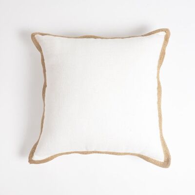 Solid Jute Border Cushion cover