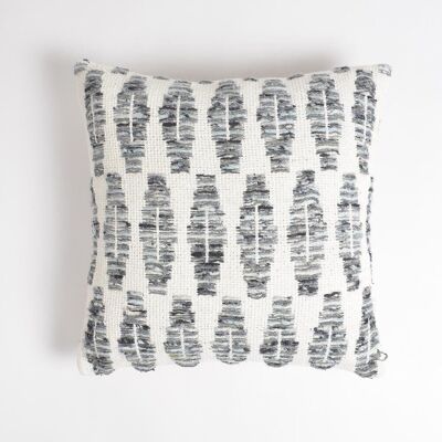 Housse de coussin texturée gris éclectique