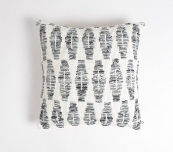 Housse de coussin texturée gris éclectique 1