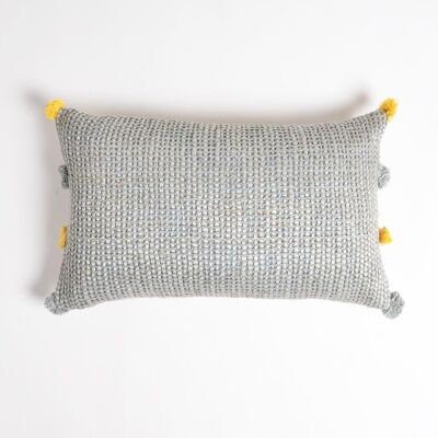 Housse de coussin lombaire gris sourd