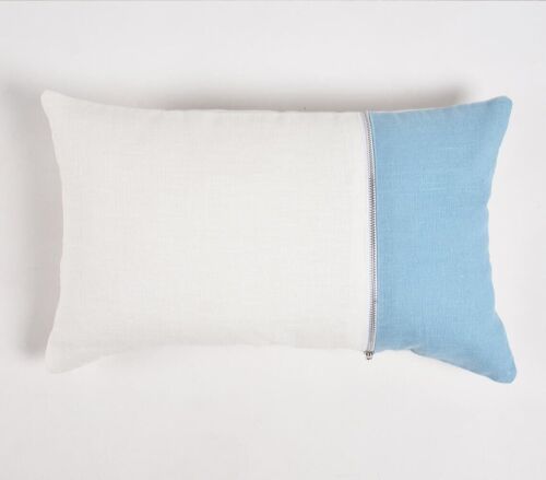 Blue Zip Accent Lumbar Cushion cover