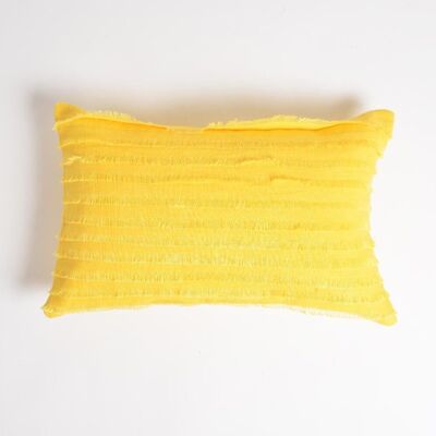 Handwoven Golden Lumbar Cushion cover
