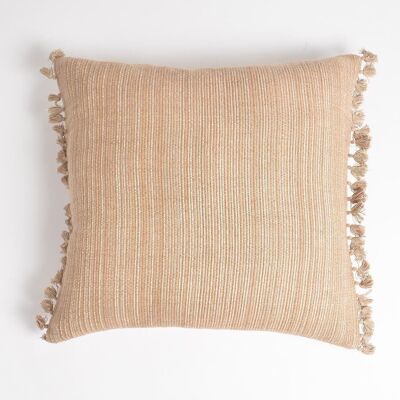 Housse de coussin fauve texturée
