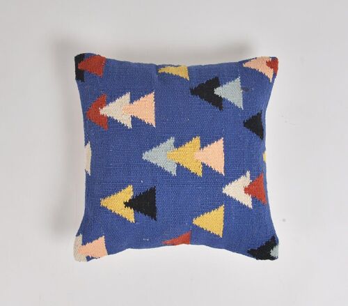 Abstract Triangles Cerulean Cushion cover
