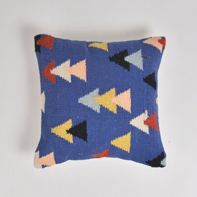 Abstract Triangles Cerulean Cushion cover