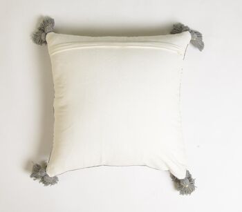 Housse de coussin rayée gris sourd tissée à la main 3