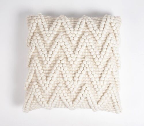 Chevron Popcorn Textured Handwoven Cotton Cushion Cover